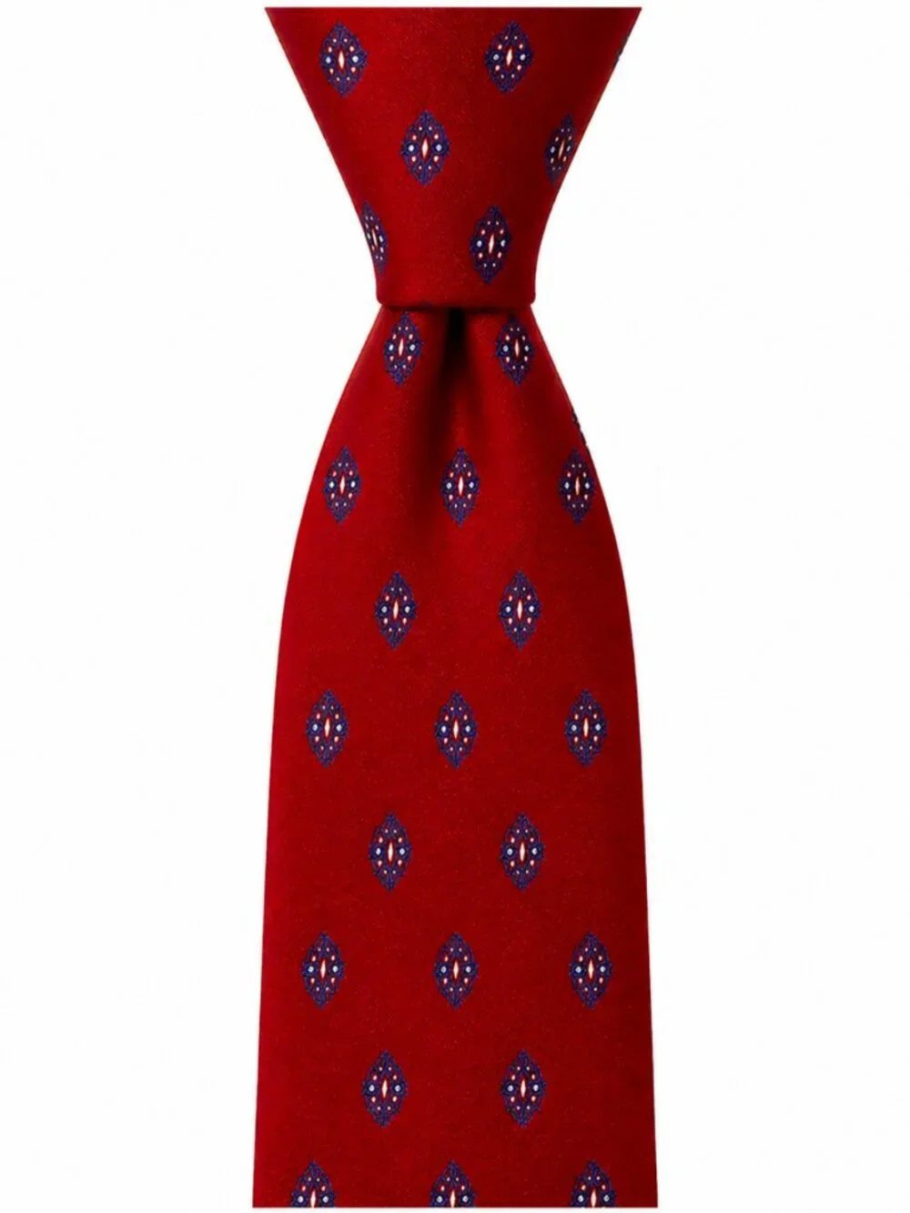 PIERRE CARDIN Tie Classic‎ Geometric Pattern Red Blue Silk Vintage